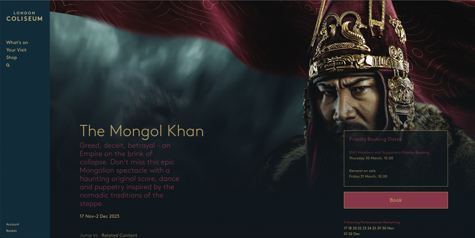 Эх сурвалж: https://londoncoliseum.org/whats-on/the-mongol-khan/
