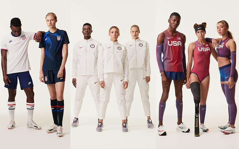 Зүүн талаас АНУ хөлбөмбөгийн багийн хувцас, тамирчдын өдөр тутмын спорт хослол, хөнгөн атлетикийн тамирчдын хувцас