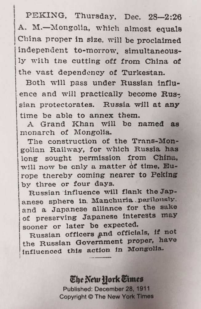 "New York Times" 1911 оны 12 дугаар сарын 28-ны дугаар
