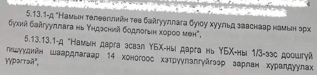 АН-ын дүрмийн нэмэлт, өөрчлөлтийн хэсгээс