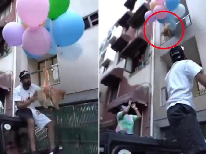 Гэрийн тэжээвэр нохойгоо агаарын бөмбөлгөөр хөөргөсөн эрийг саатуулжээ