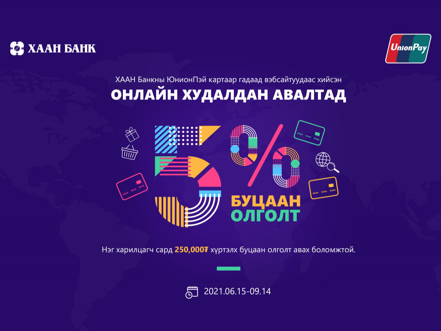 ХААН Банкны Юнионпэй картаараа худалдан авалт хийж, 250 мянга хүртэлх төгрөгийн урамшуулал аваарай