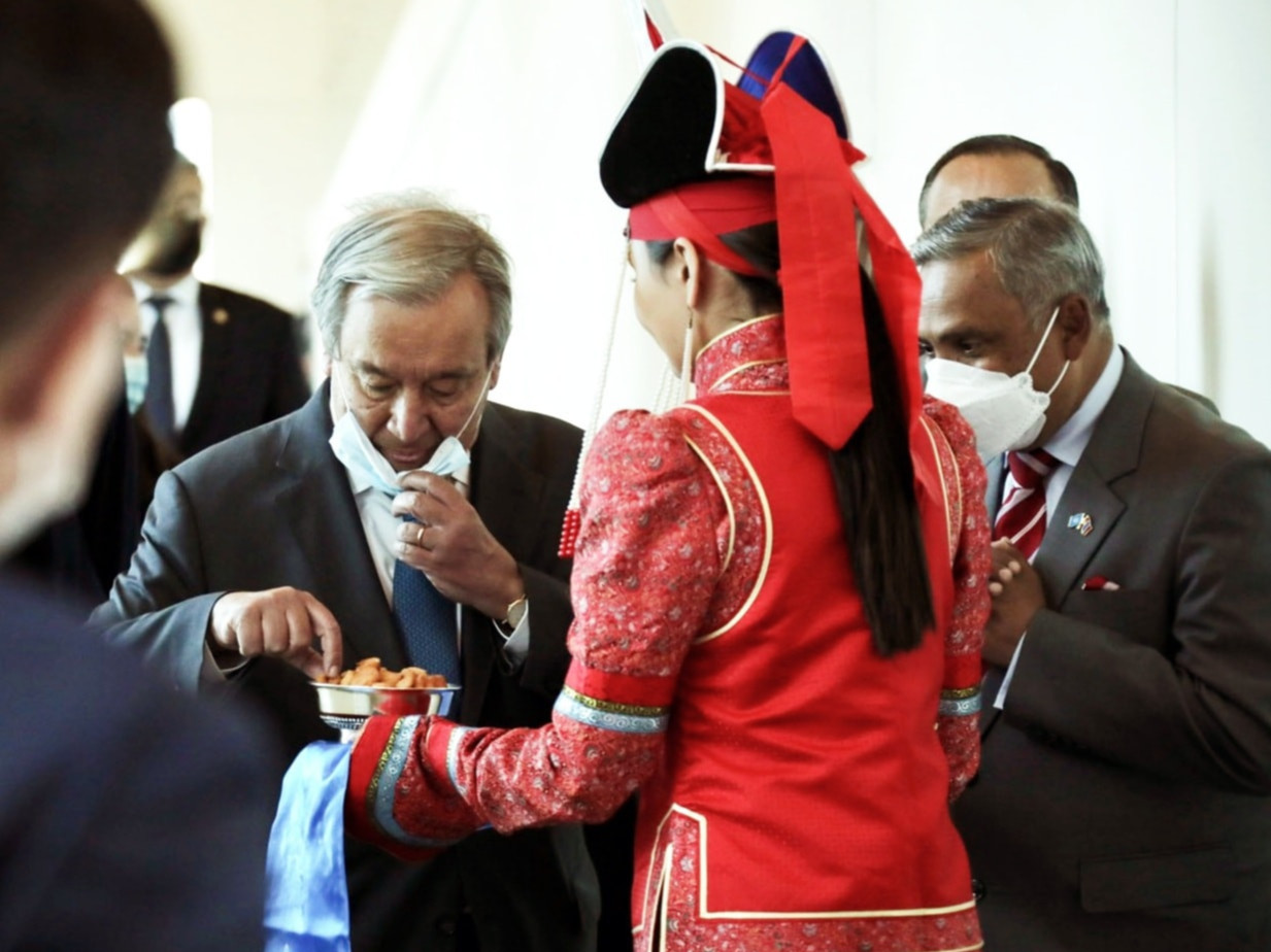 ФОТО: НҮБ-ын тэргүүн Антонио Гутерреш Монгол Улсад хүрэлцэн ирлээ