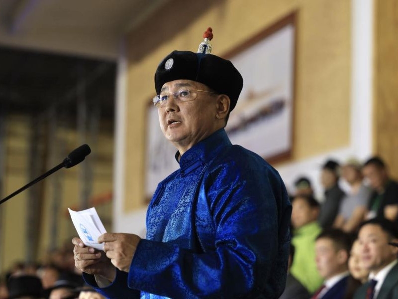 Монгол Улсын Ерөнхийлөгч У.Хүрэлсүх Үндэсний их баяр наадмыг хаалаа