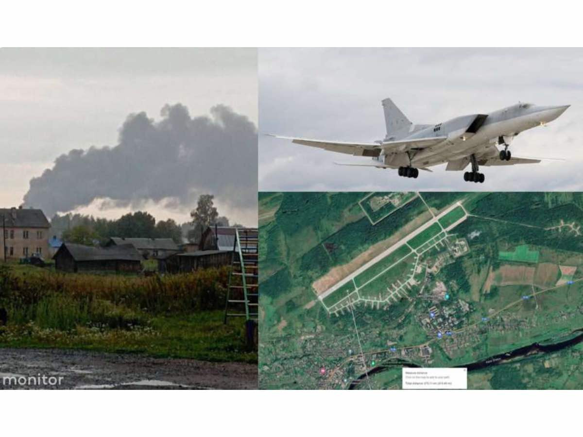 Украины фронтын шугамыг бөмбөгдөж байсан Оросын хоёр ширхэг Ту-22М3 онгоц өнөөдөр дроны дайралтад өртөж сүйдсэн гэж мэдээлжээ