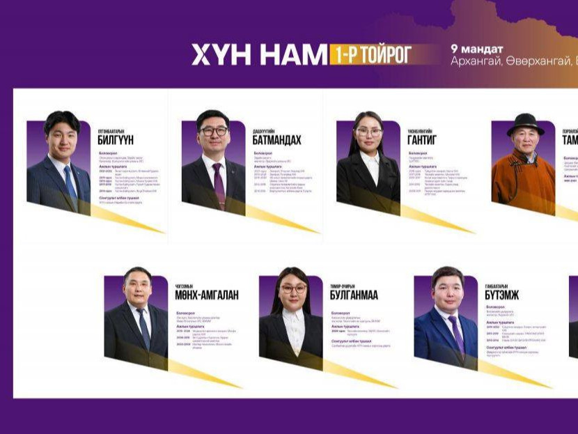 ХҮН намаас 1-р тойрогт загвар өмсөгч О.Билгүүн, эдийн засагч Д.Батмандах, малчин П.Тамир нар нэр дэвшинэ