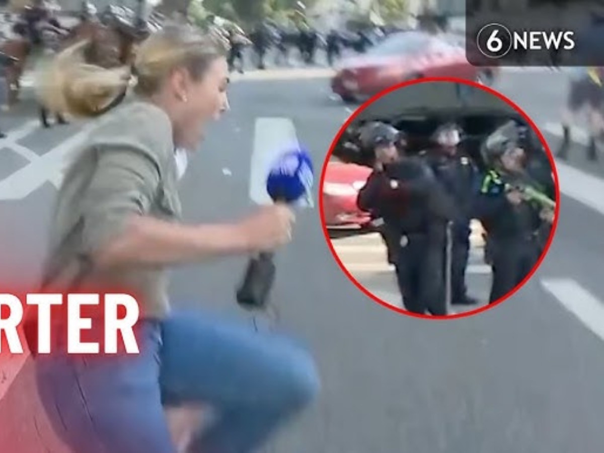 ВИДЕО: Лос-Анжелесийн жагсаалыг сурвалжилж байсан сэтгүүлчийг цагдаагийн ажилтан резинэн сумаар бууджээ