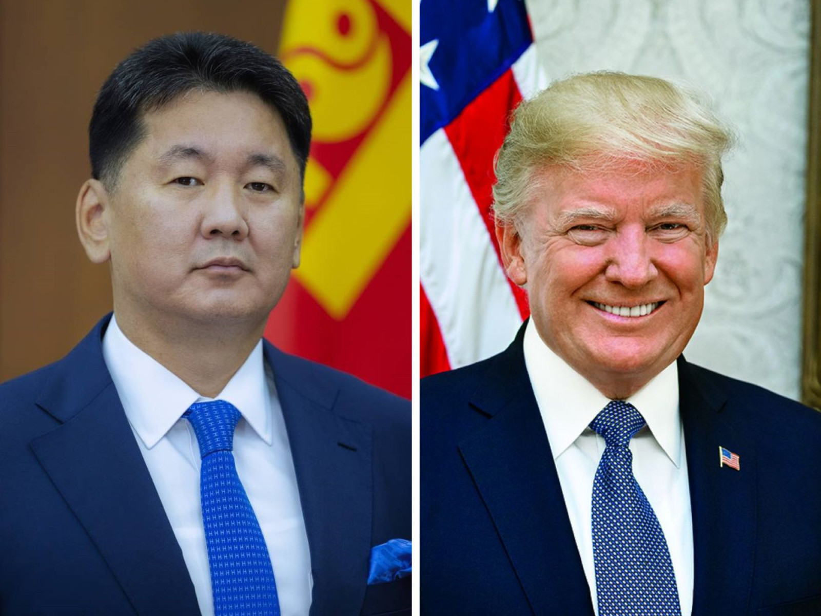 Д.Трампын хүлээн авалтын "цөөн урилга"-д Монголын Ерөнхийлөгч У.Хүрэлсүх багтаж, тэд хамтдаа оройн зоог барьжээ