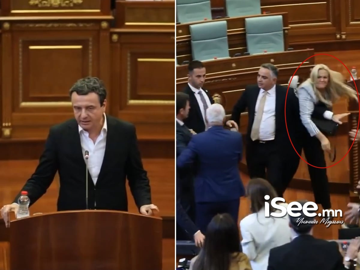 ВИДЕО: Косовогийн парламентын хуралдааны үеэр сөрөг хүчний гишүүн Ерөнхий сайд Албин Курти руу өндөг шиджээ